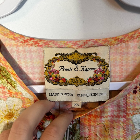 Anthropologie‎ Preeti Kapoor Women's Tesanee Floral Sleeveless Swing Dress Sz XS - Picture 11 of 11